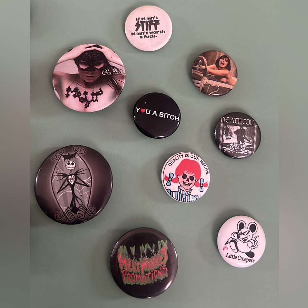 Assorted Punk/Alternative Button Pin Lot - Multicolor - Picture 3 of 3